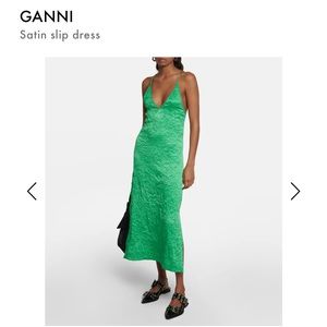 Ganni satin slip dress
